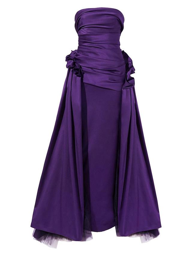 Womens Draped Column Gown & Gathered Overskirt Product Image