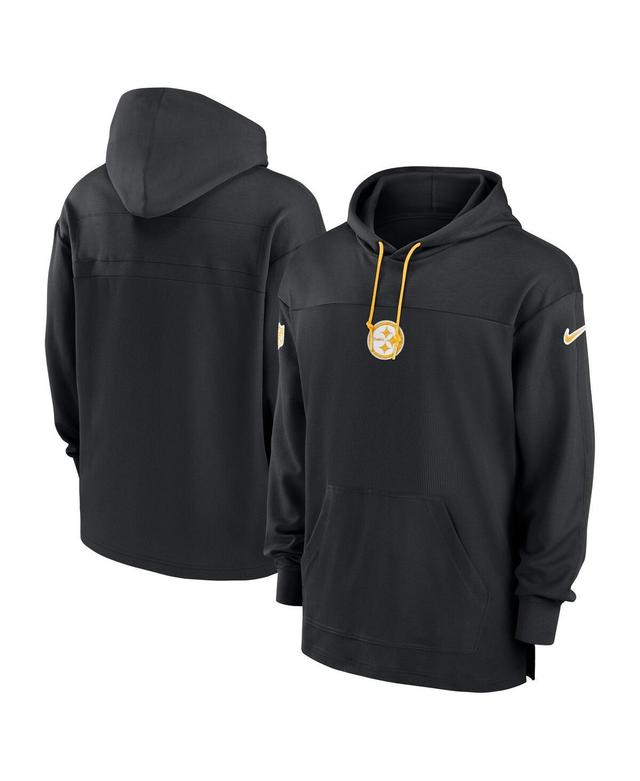 Nike Mens Black Pittsburgh Steelers Sideline Jersey Performance Pullover Hoodie Product Image