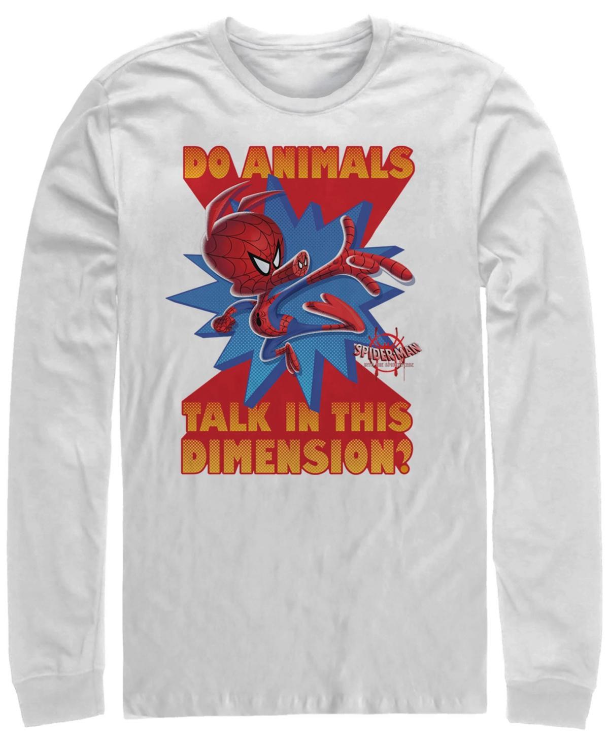 Mens Marvel Spider-Man Spiderverse Ham Quote Long Sleeve Graphic Tee White Product Image