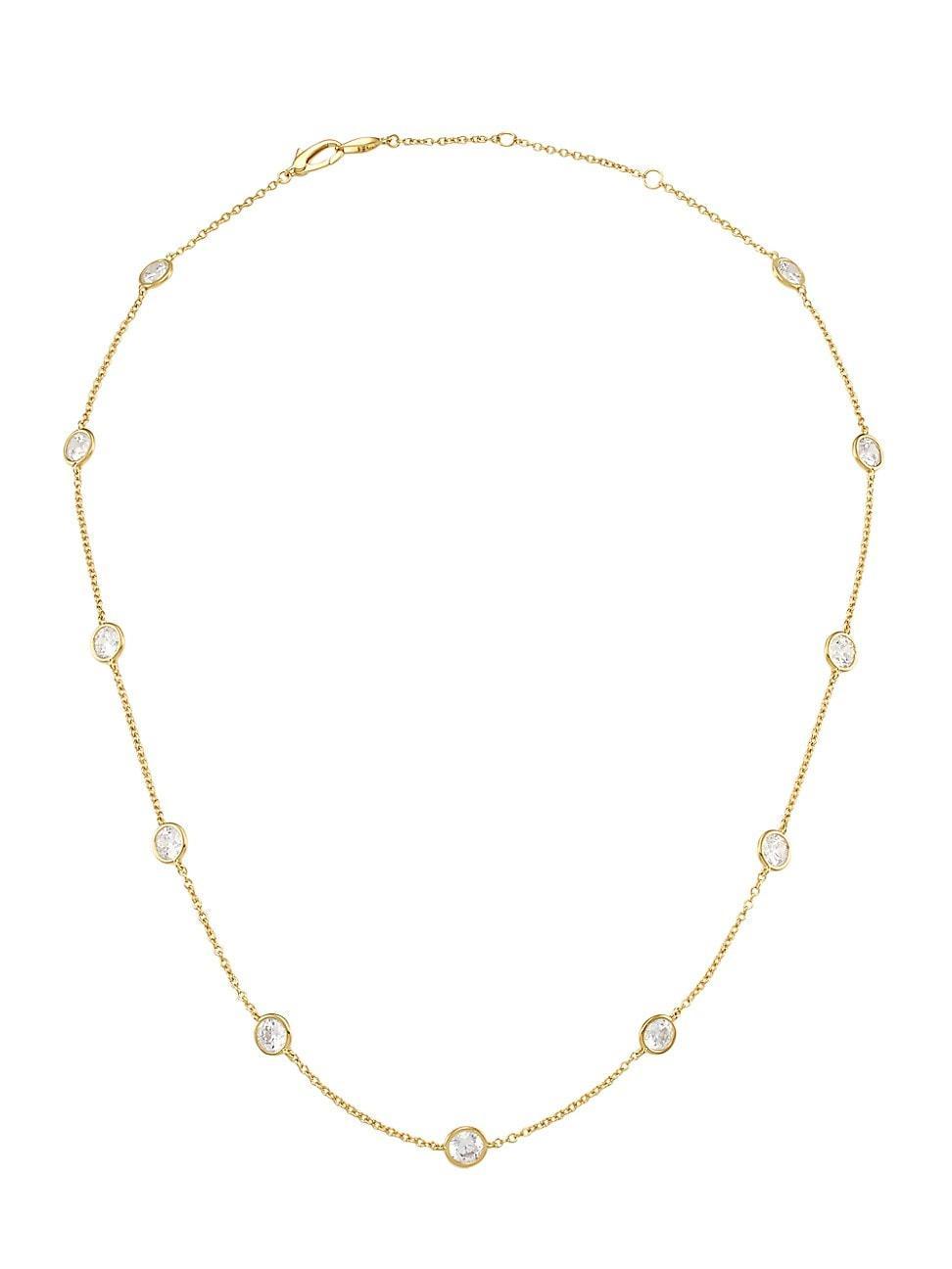 Womens Elevate 18K-Gold-Plated Cubic Zirconia Classic Chain Necklace Product Image