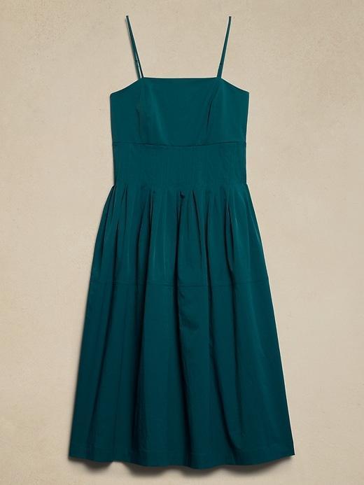 Pleated Taffeta Midi Dress Product Image