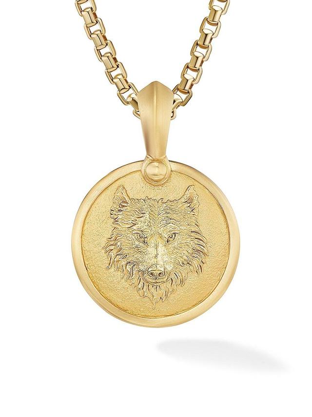 Men's Petrvs® Wolf Amulet in 18K Gold, 18mm Product Image