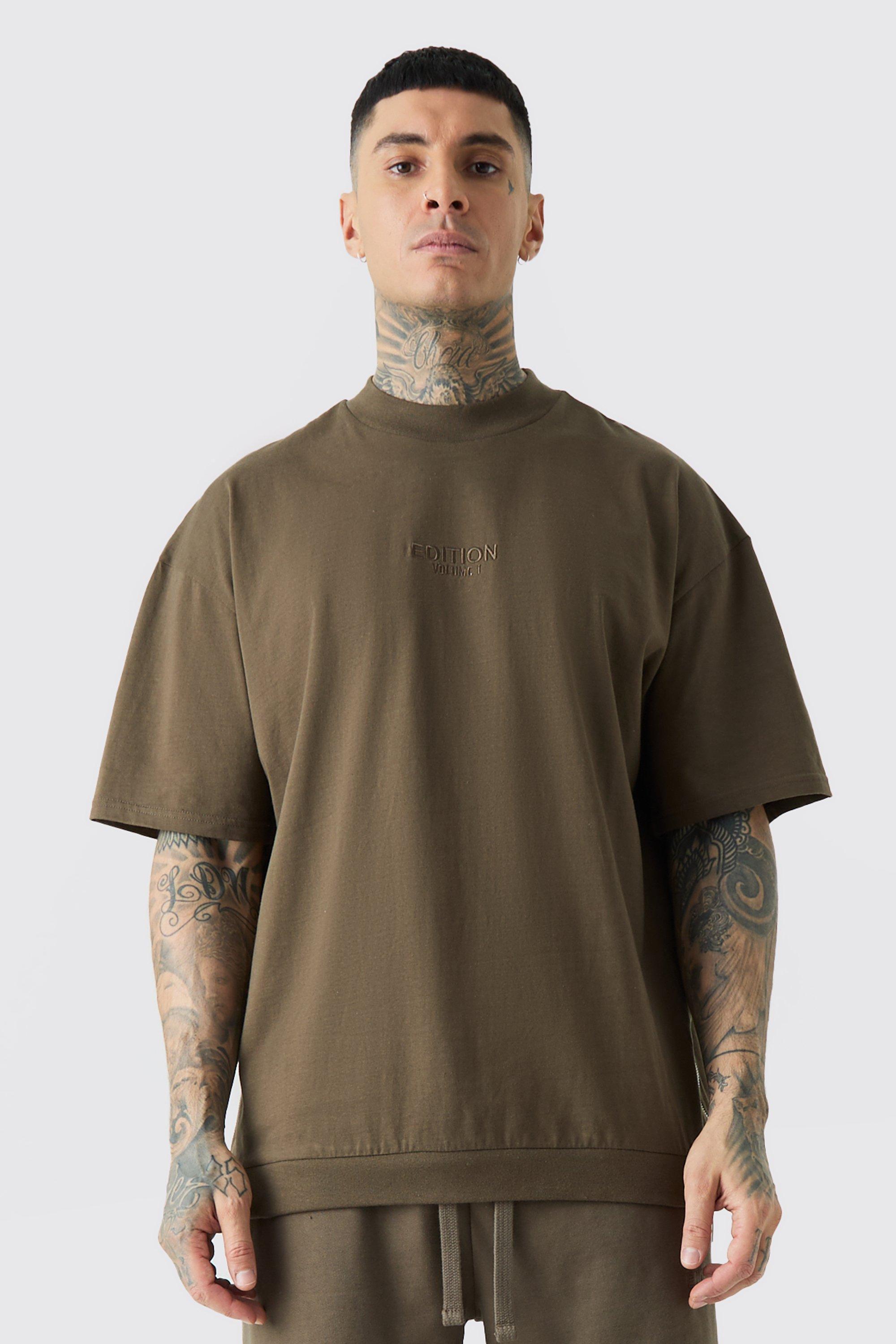 Tall EDITION Oversized Heavyweight Zip Hem T-shirt | boohooMAN USA Product Image