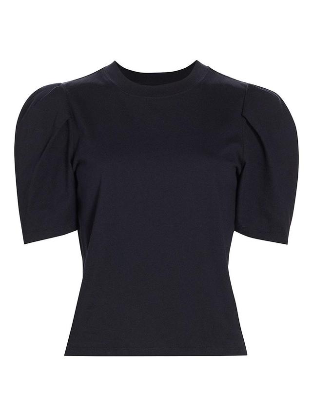 Womens Draped Femme Puff-Sleeve T-Shirt Product Image