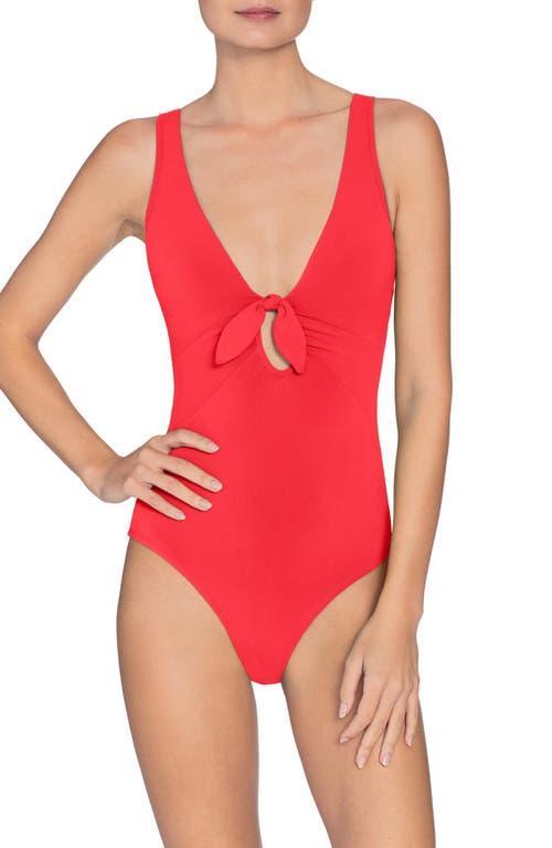 Womens Ava Plunge Bow One-Piece Swimsuit Product Image