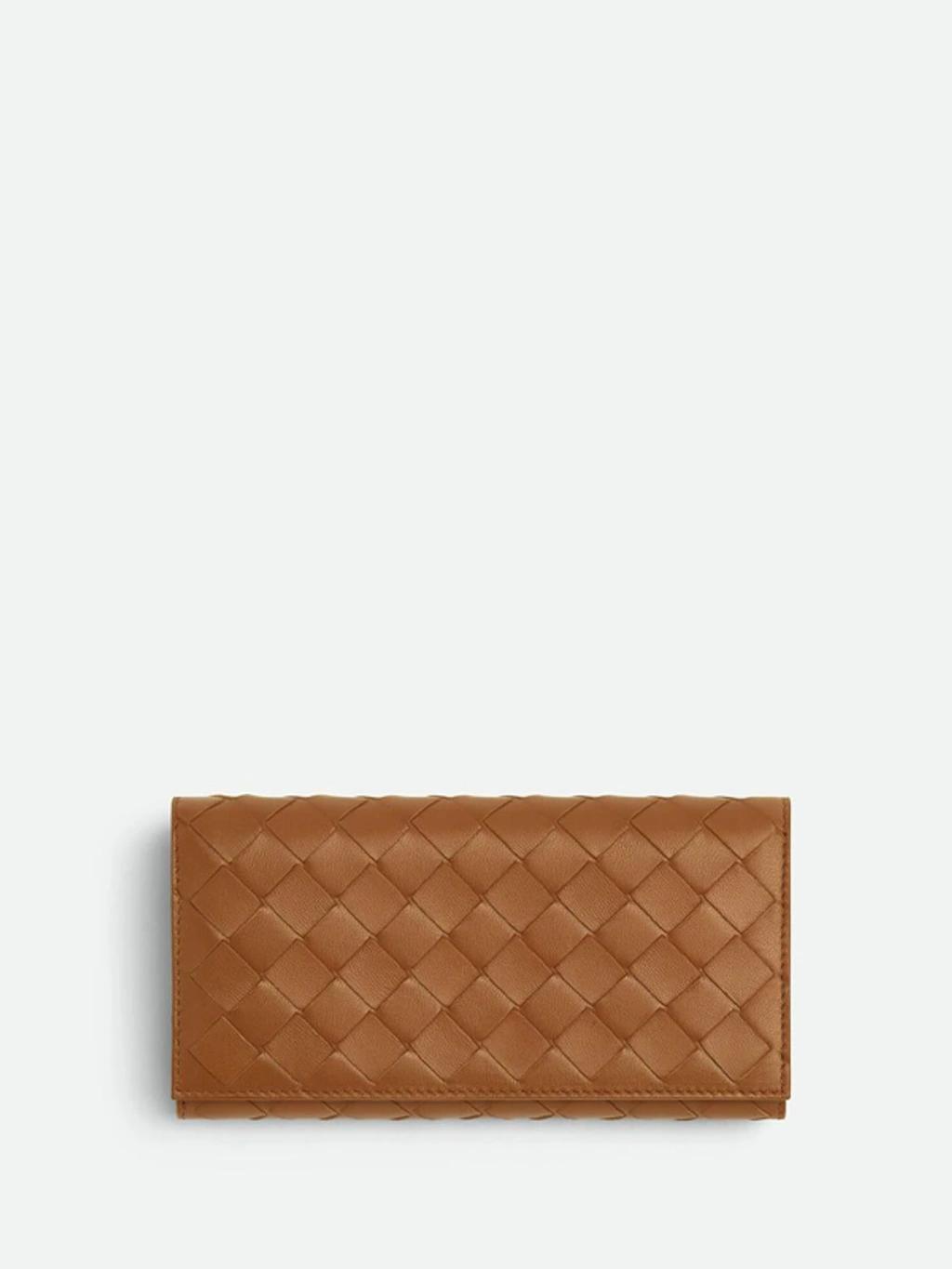 Large Woven Wallet With Flap Accessories In Brown Product Image