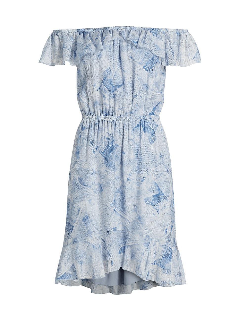 Womens Leonie Denim-Inspired Silk Minidress Product Image