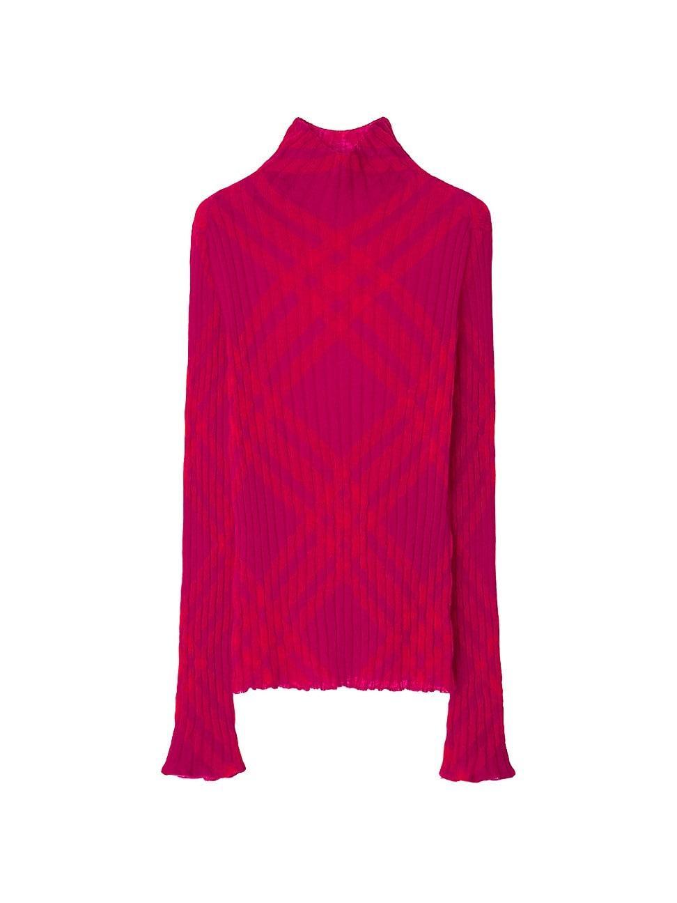 Womens Check Mohair-Blend Slim-Fit Turtleneck Sweater Product Image