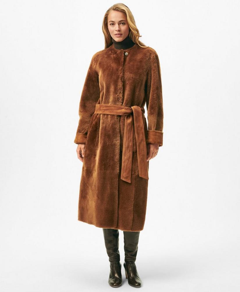 Reversible Belted Shearling Coat Product Image