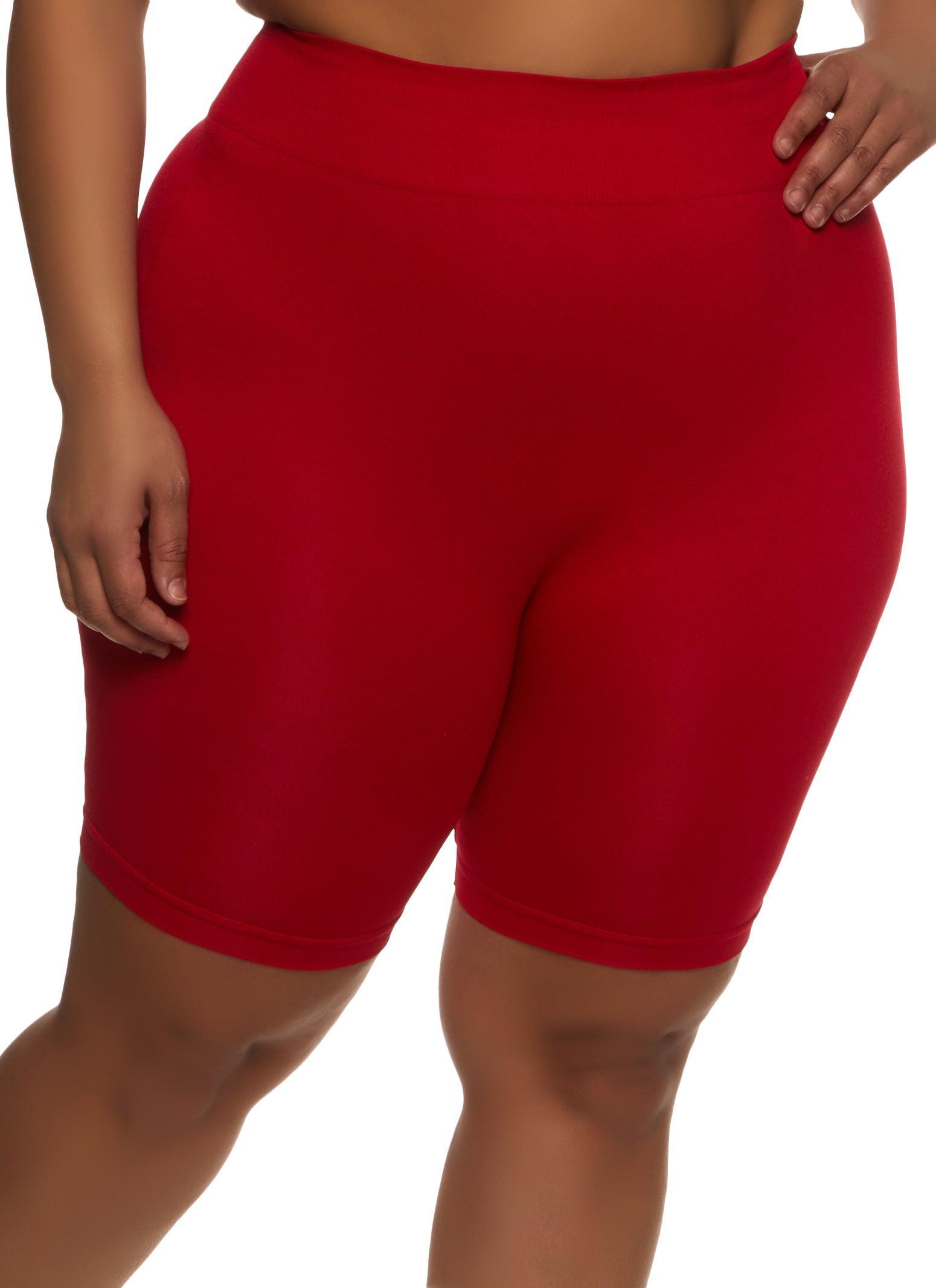 Womens Plus Size High Waist Seamless Bike Shorts Product Image