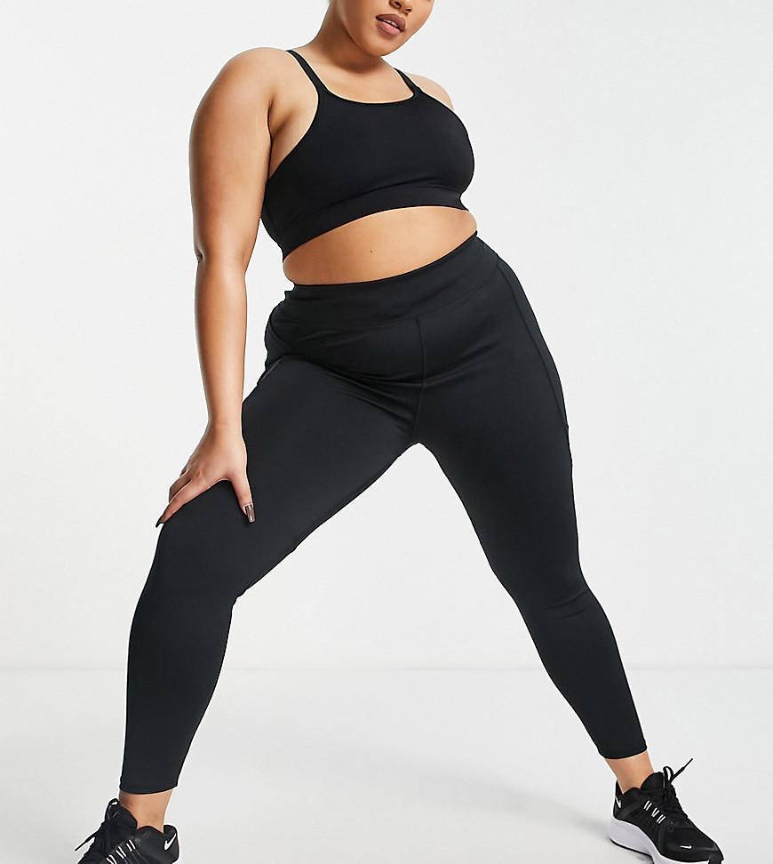 ASOS 4505 Curve icon run tie waist legging with pocket-Black Product Image