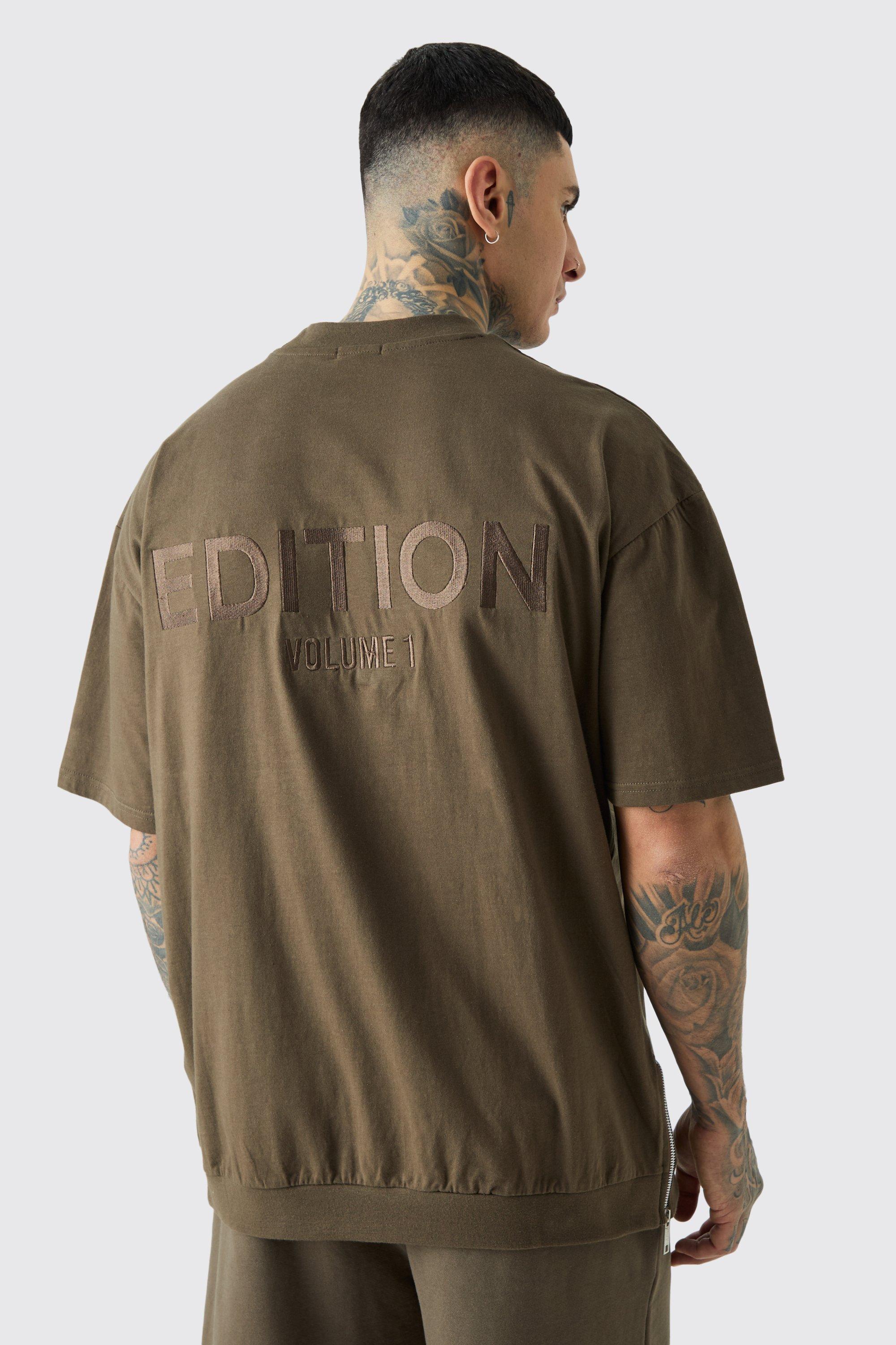 Tall EDITION Oversized Heavyweight Zip Hem T-shirt | boohooMAN USA Product Image