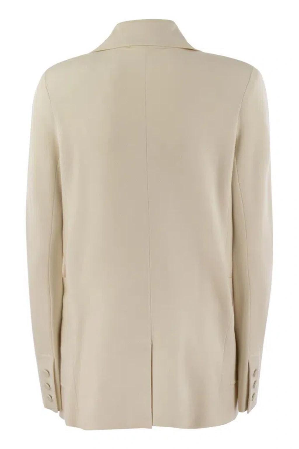 Studio Titania - Viscose Blend Double-breasted Blazer In Ivory Product Image