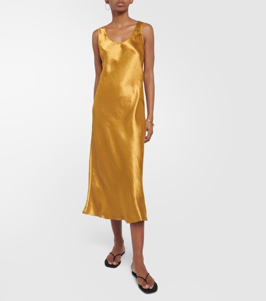 MAX MARA Leisure Talete Satin Slip Dress In Yellow Product Image