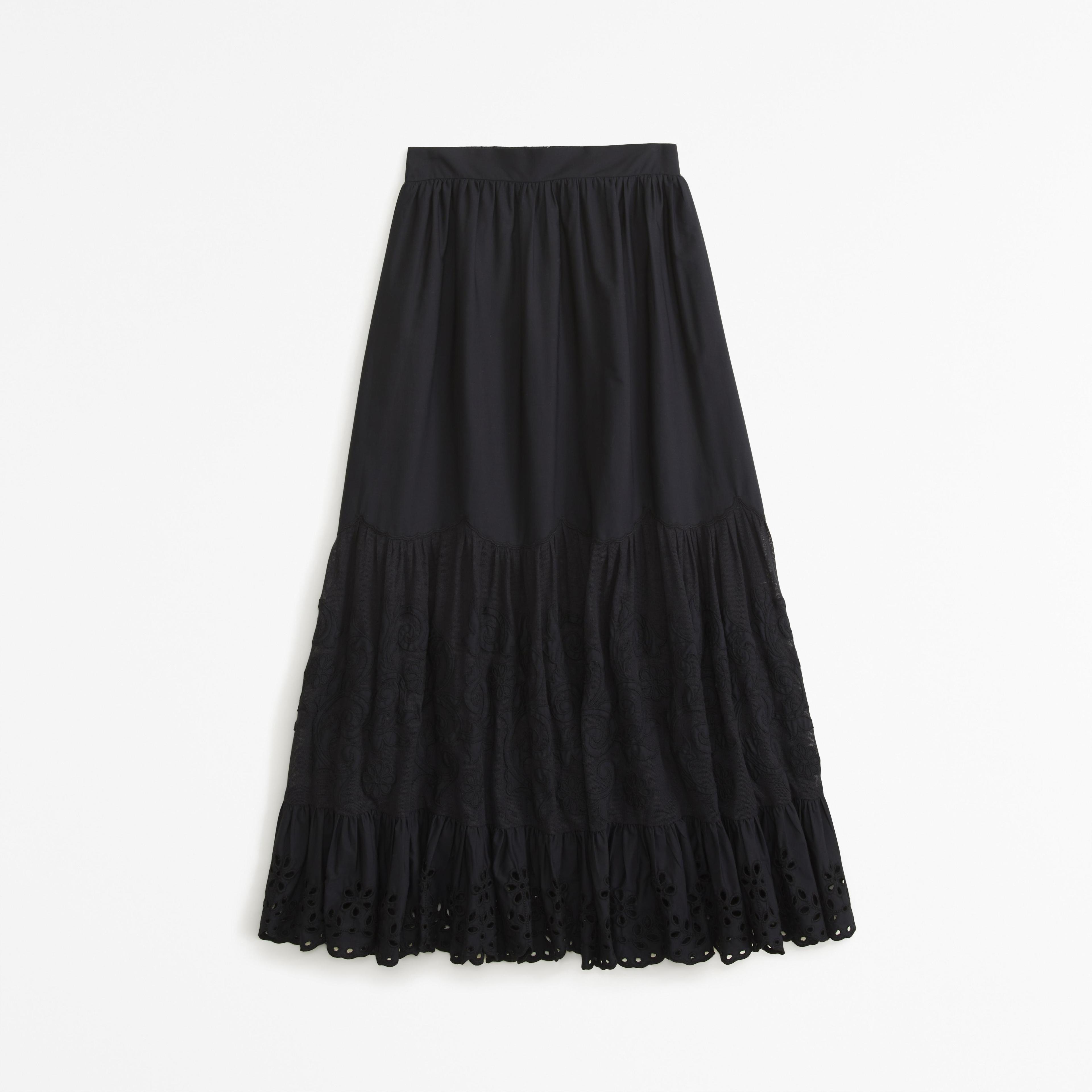 Elevated Embroidered Maxi Skirt Product Image