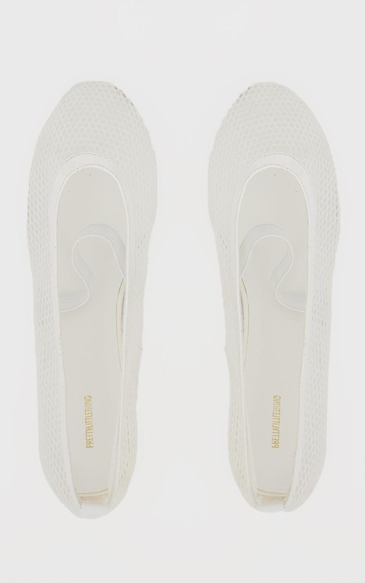 White Mesh Ballet Flats Product Image