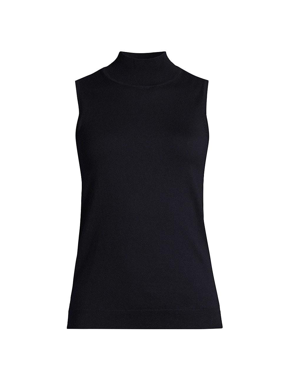 Womens Cotton-Cashmere Mock Turtleneck Top Product Image