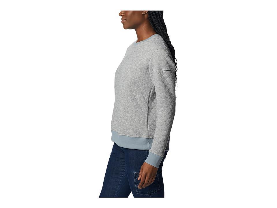 Columbia Lodge Quilted Crew (Light Grey Heather) Women's Clothing Product Image