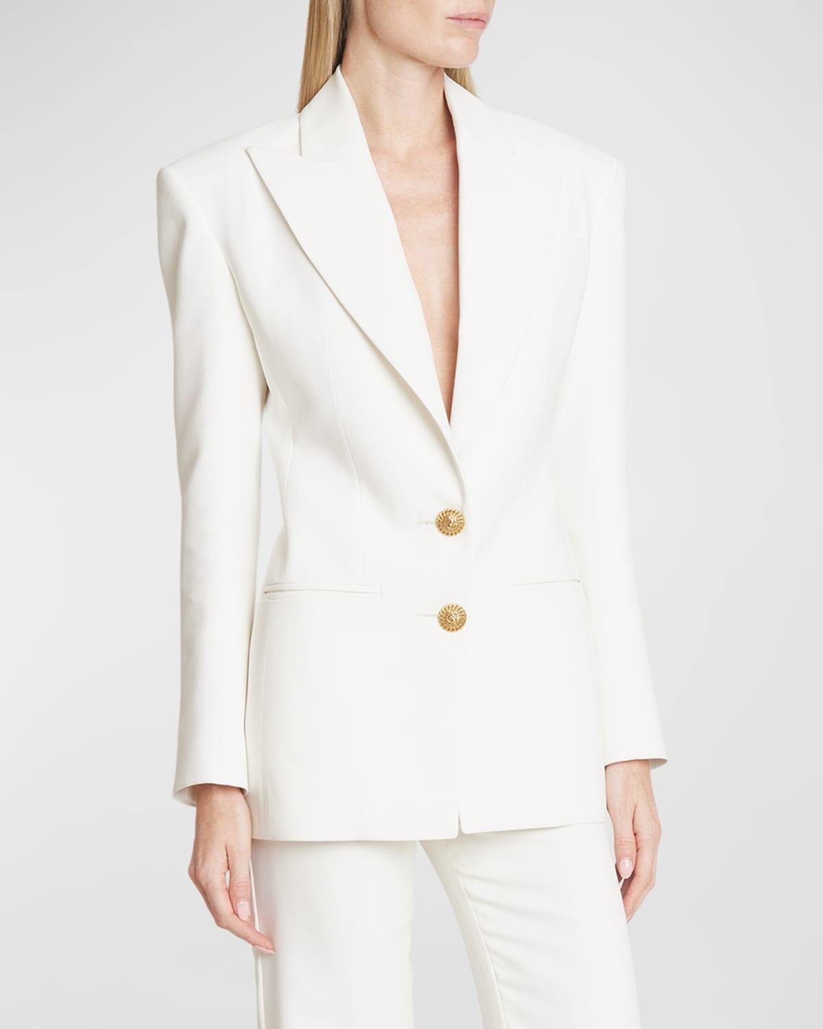 2-Button Crepe Fitted Blazer Product Image