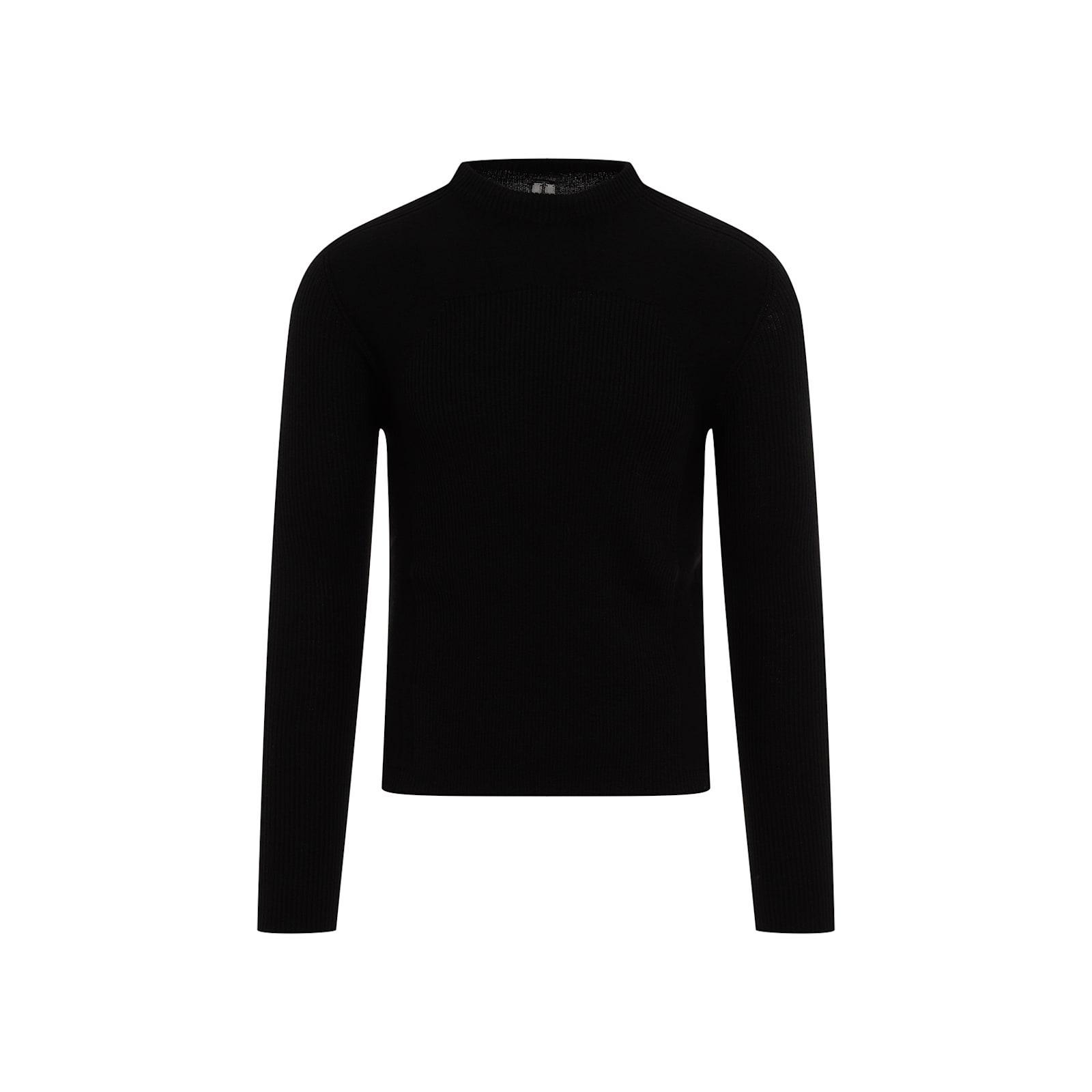 RICK OWENS Ribbed Geo Sweater In Black Product Image