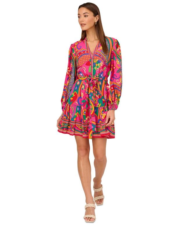 Adrianna by Adrianna Papell Womens Printed Shirtdress Product Image