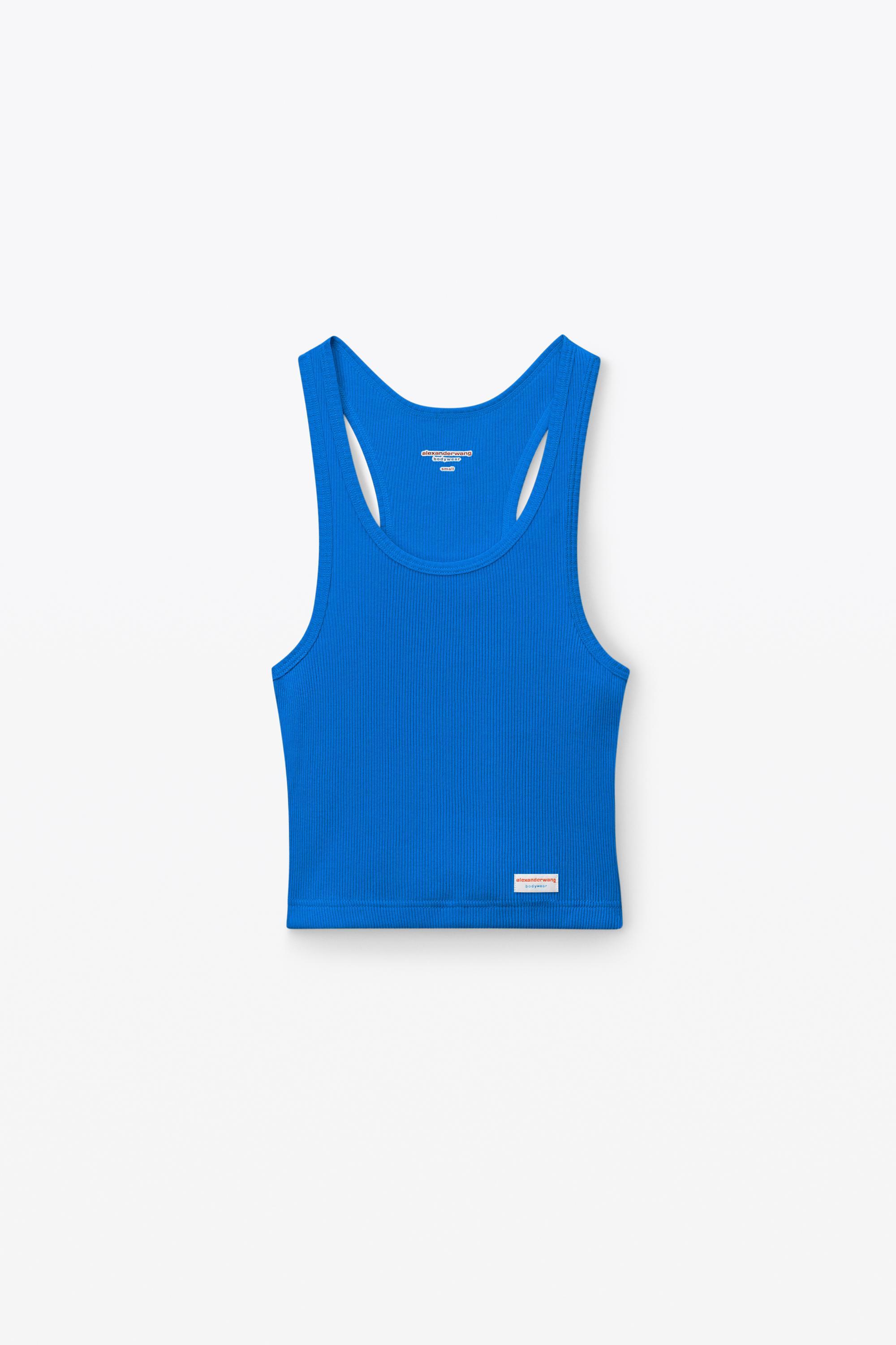 Cropped Racer Tank In Ribbed Cotton Product Image