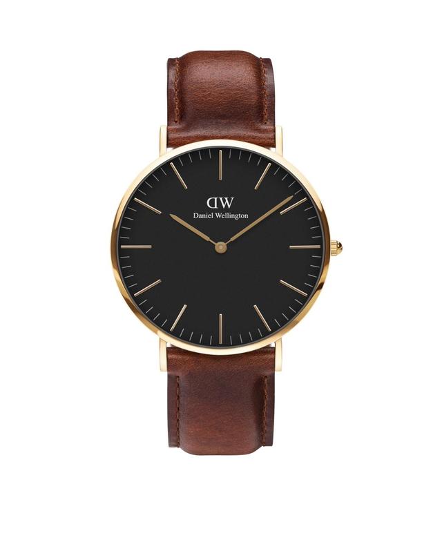 Daniel Wellington Mens Classic Saint Mawes Brown Leather Watch 40mm Product Image