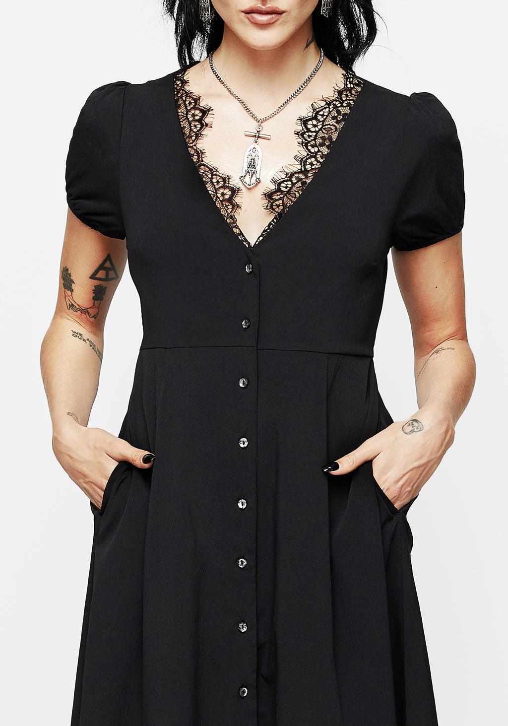 Taissa Floral Lace Button Up Midaxi Dress Product Image