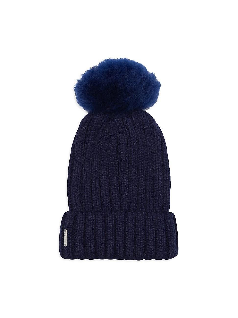 Womens Knit Hat With Toscana Lamb Pompom Product Image