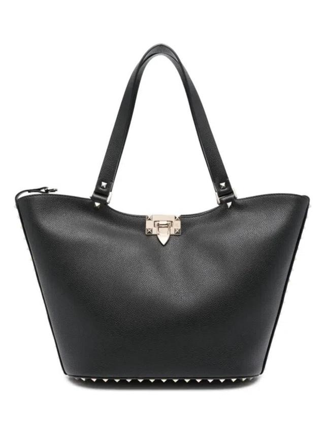 VALENTINO GARAVANI Women's Rockstud Small Tote Bag In Black Product Image