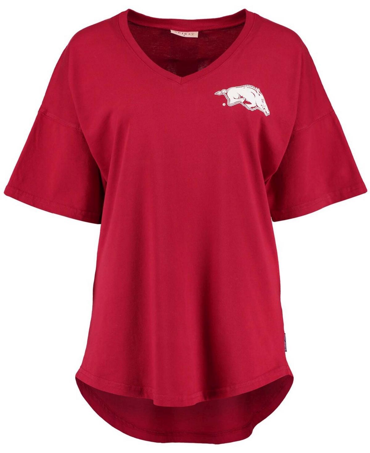 Womens Cardinal Arkansas Razorbacks Spirit Jersey Oversized T-shirt Product Image