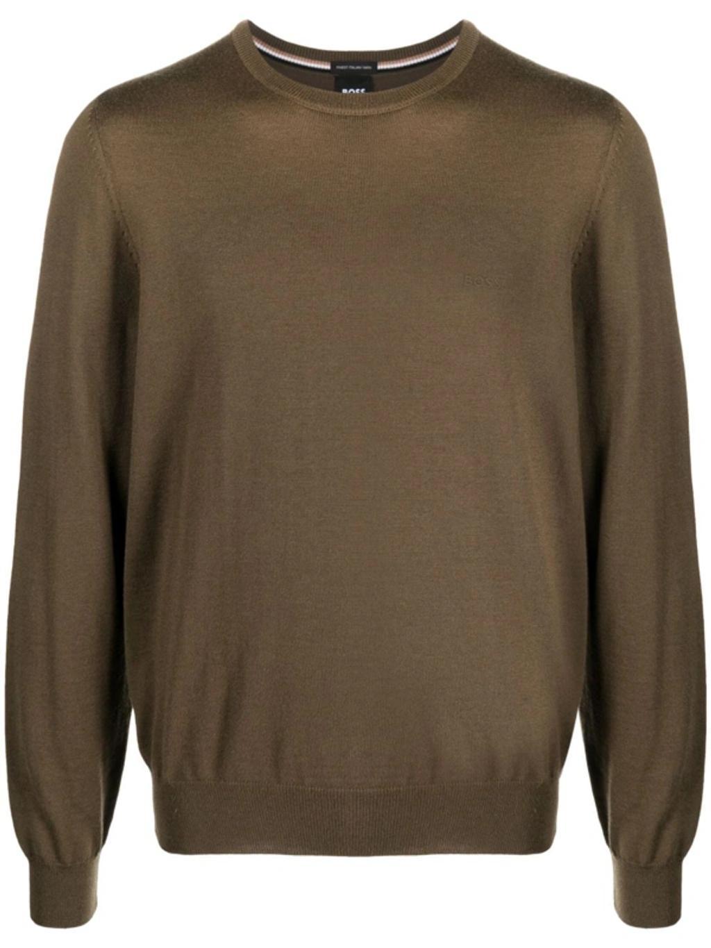 Logo-embroidered Cotton Jumper In Grün Product Image