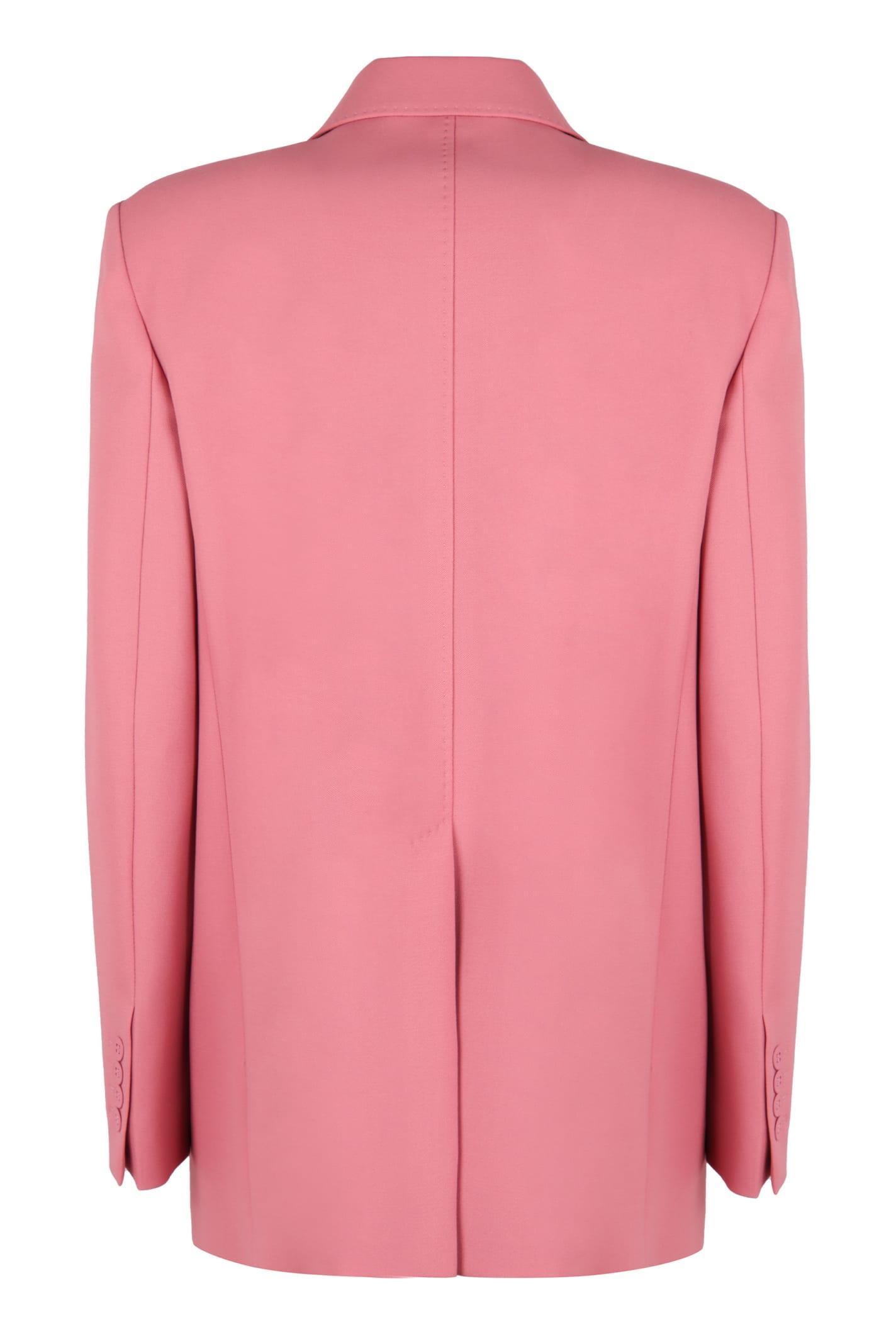 Lamella Double-breasted Wool Blazer In Pink Product Image