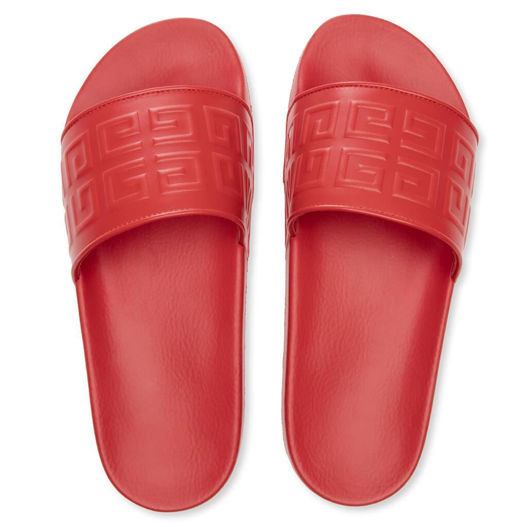 Slide 4G Flat Sandals - Red Male Product Image