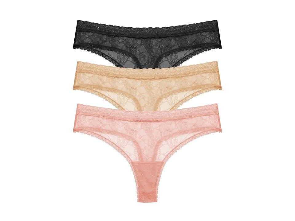 Natori Bliss Alure 3-Pack Lace Thongs Product Image