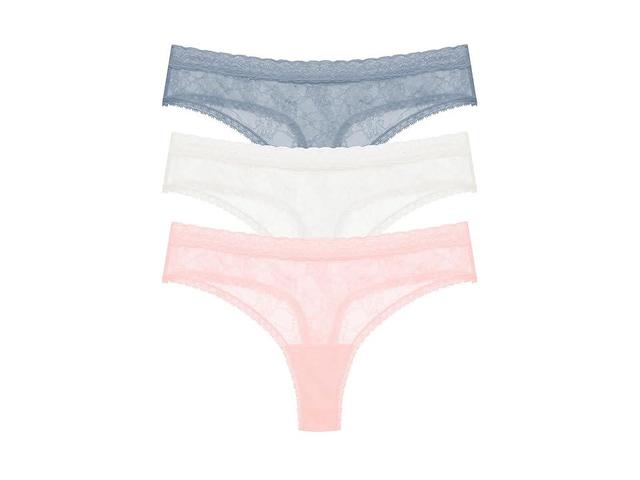 Natori Bliss Allure One Size Lace Thong 3-Pack (Seashell) Women's Underwear Product Image