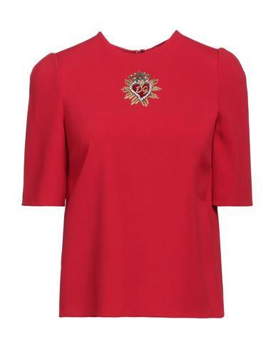 DOLCE & GABBANA Woman Top Red Size 2 Viscose, Acetate, Elastane, Brass, Silk Product Image