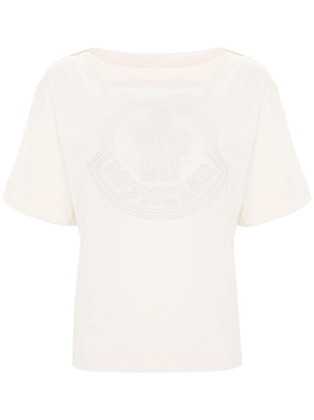 MONCLER Logo-appliqué T-shirt In Neutrals Product Image