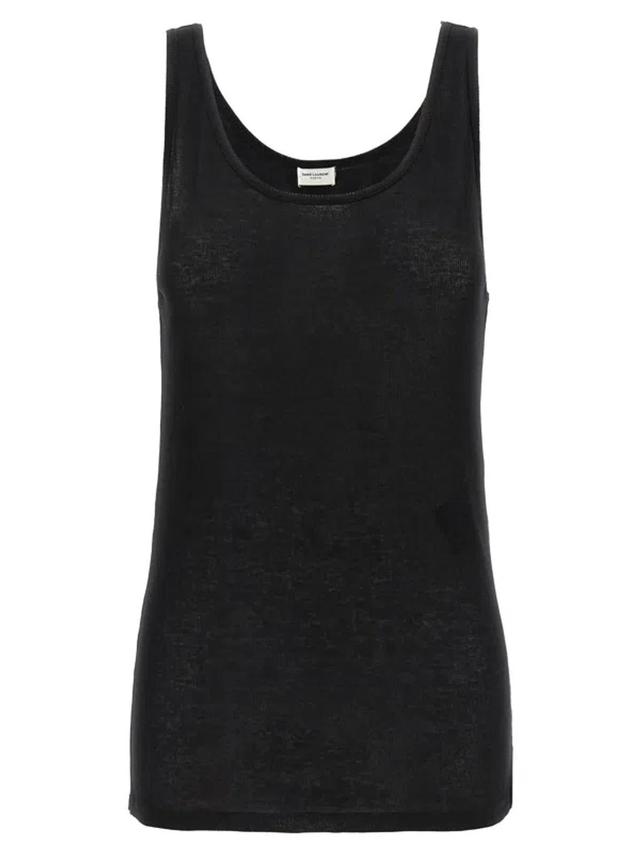 SAINT LAURENT Rib Top In Black Product Image