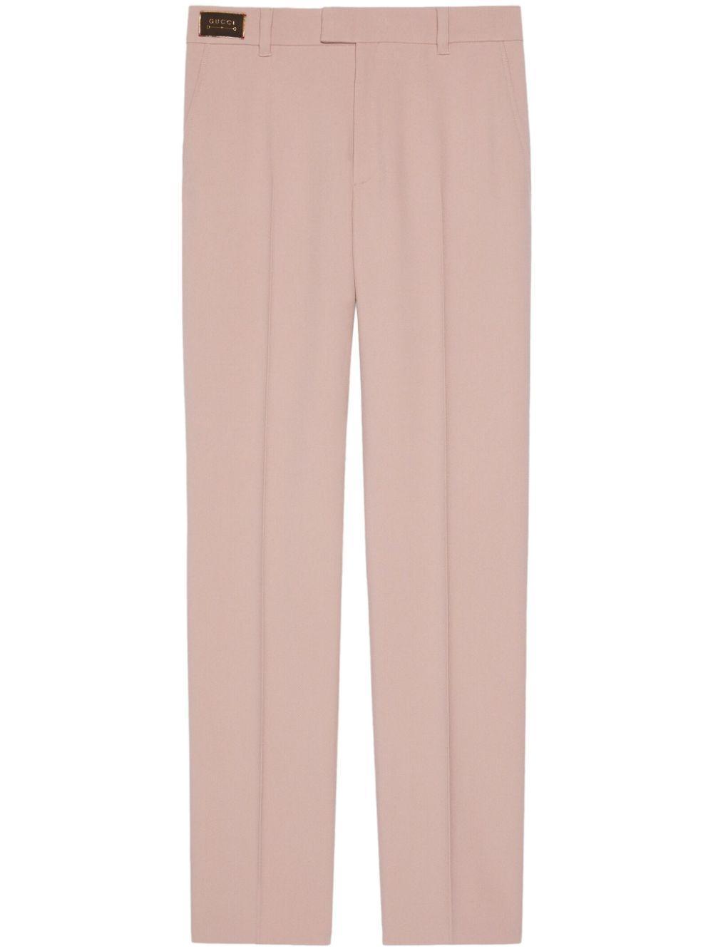 Horsebit-label Wool Trousers In Pink & Purple Product Image