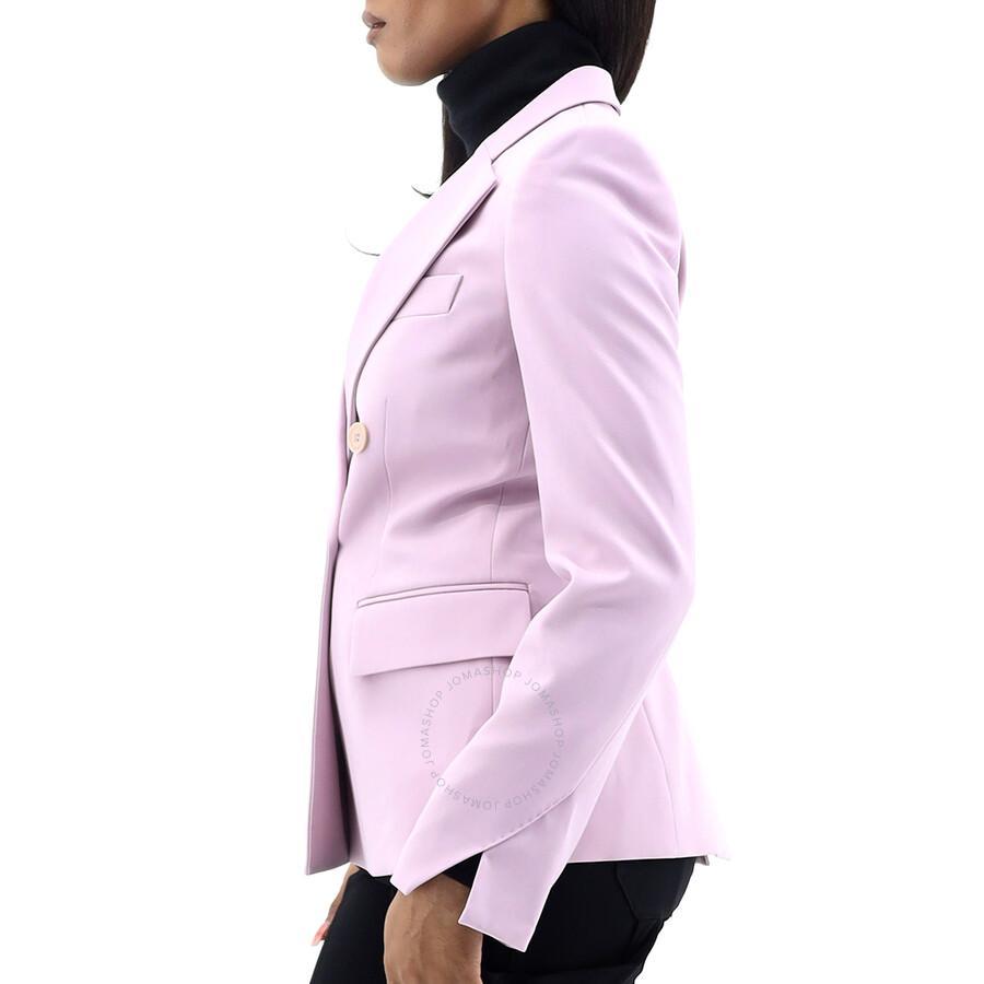 Double Breasted Peaked Lapel Blazer In Purple Product Image