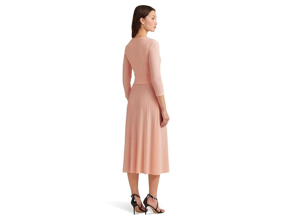 LAUREN Ralph Lauren Surplice Jersey Dress Opal) Women's Dress Product Image