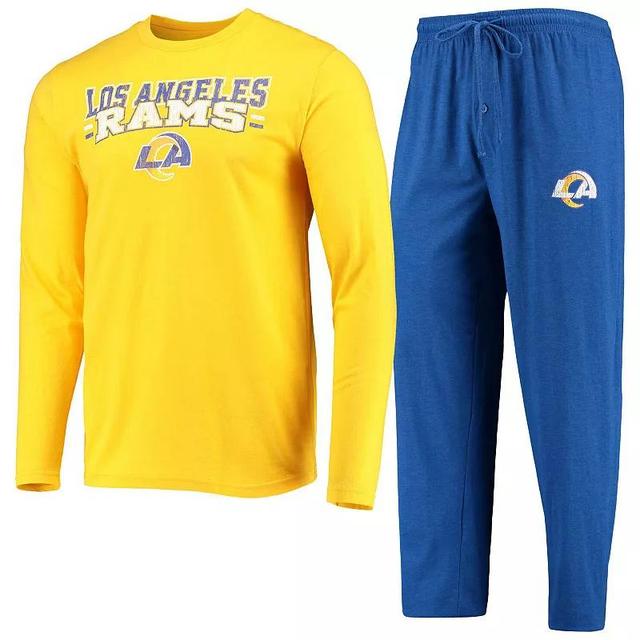 Mens Concepts Sport Royal/Gold Los Angeles Rams Meter Long Sleeve T-Shirt & Pants Sleep Set Product Image