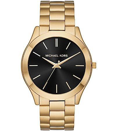 Michael Kors Mens Slim Runway Gold-Tone Watch Product Image