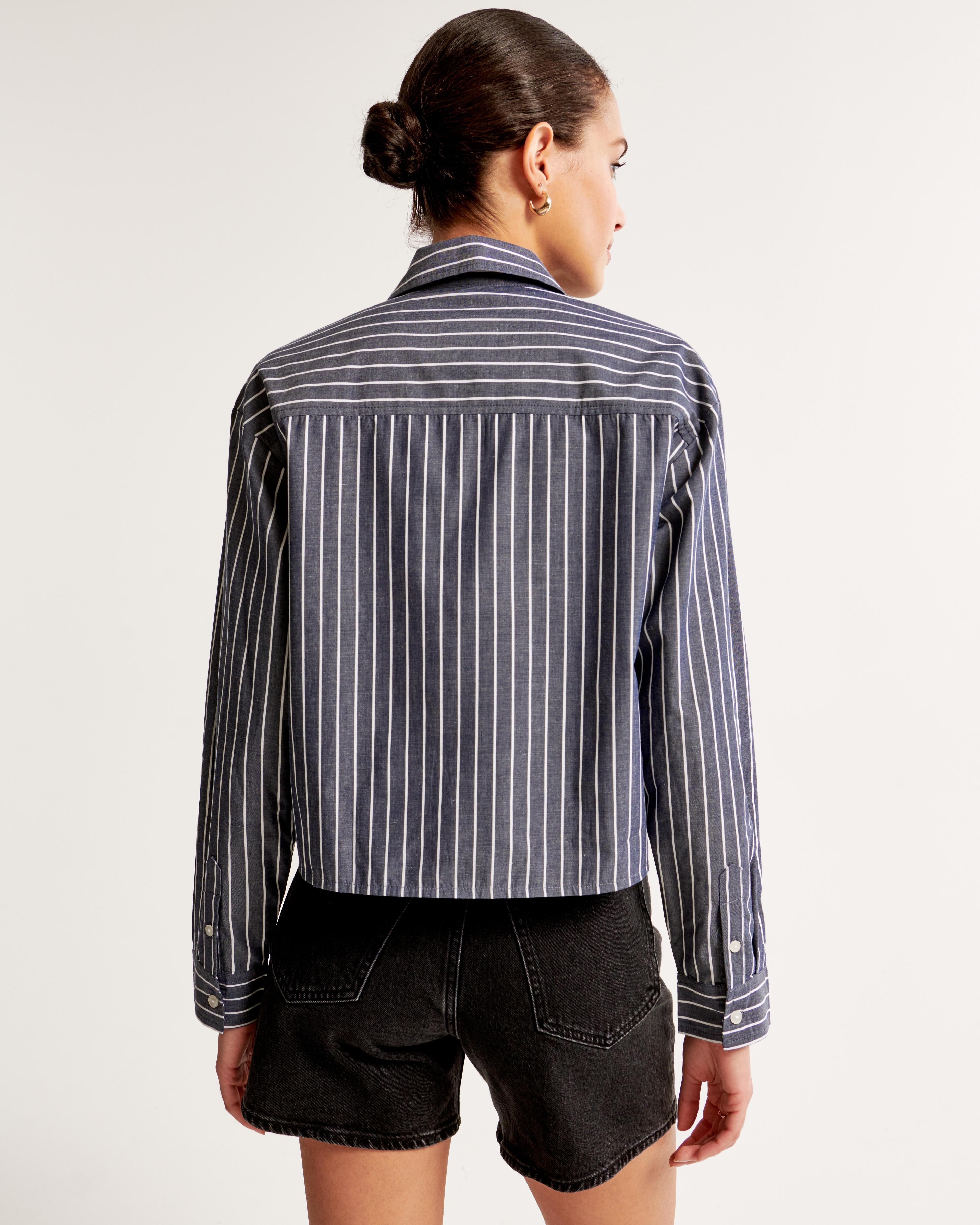 Oversized Cropped Poplin Shirt Product Image