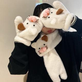 Cat Fluffy Mittens / Scarf / Trapper Hat Product Image