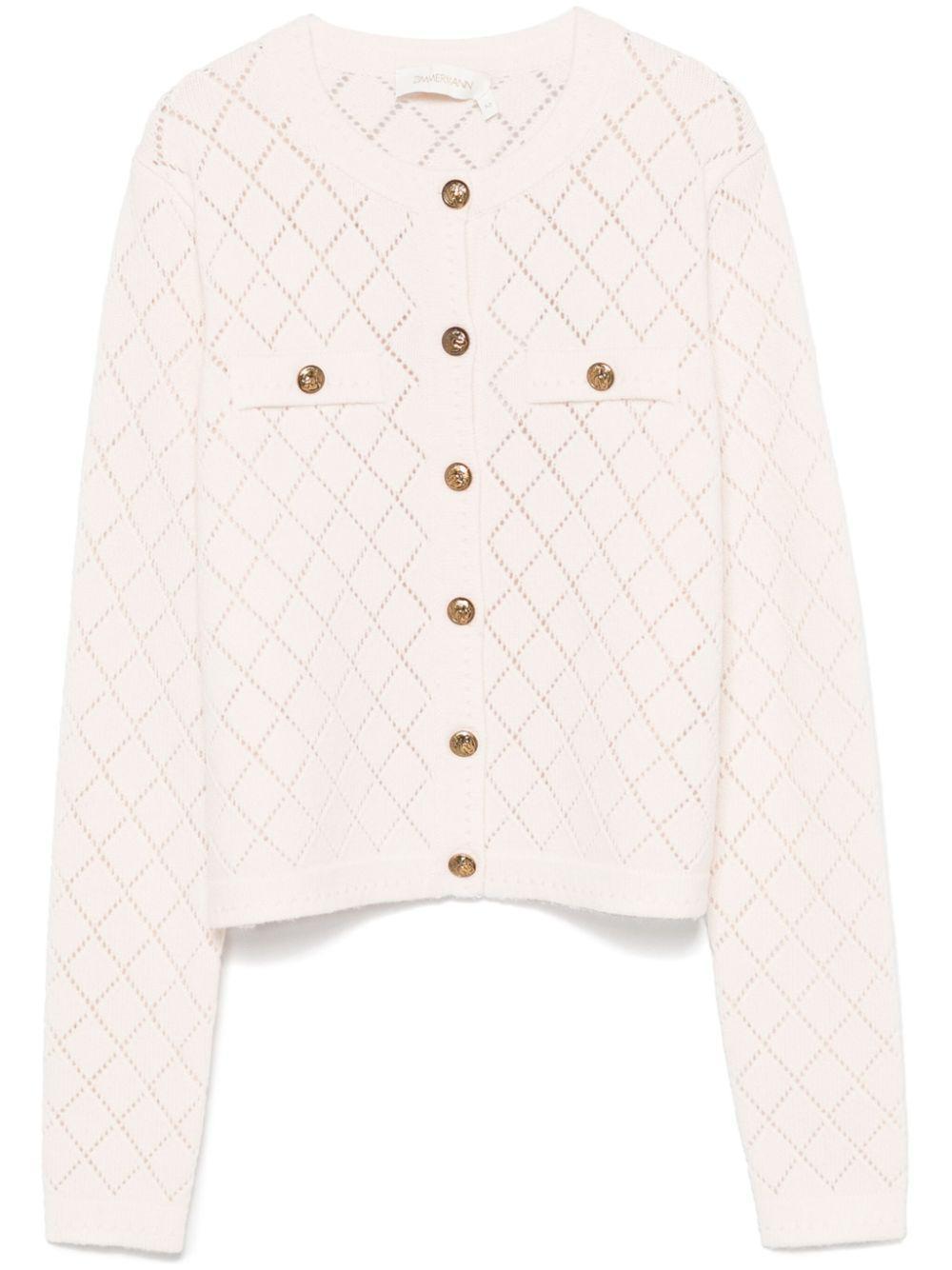 ZIMMERMANN Illustration Cardigan In Pink Product Image