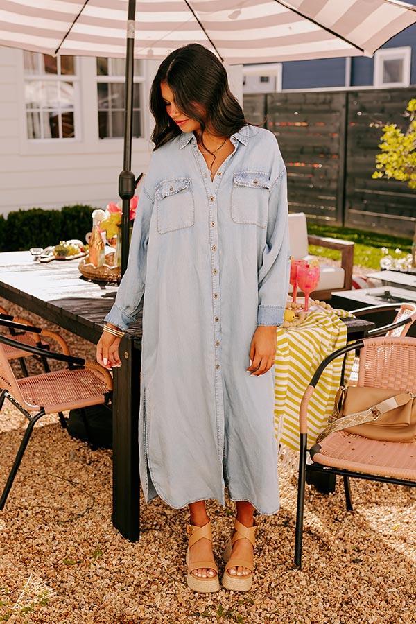 Street Chic Chambray Maxi Dress Product Image