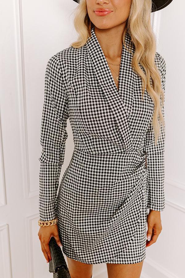 The Manhattan Houndstooth Dress In White Product Image