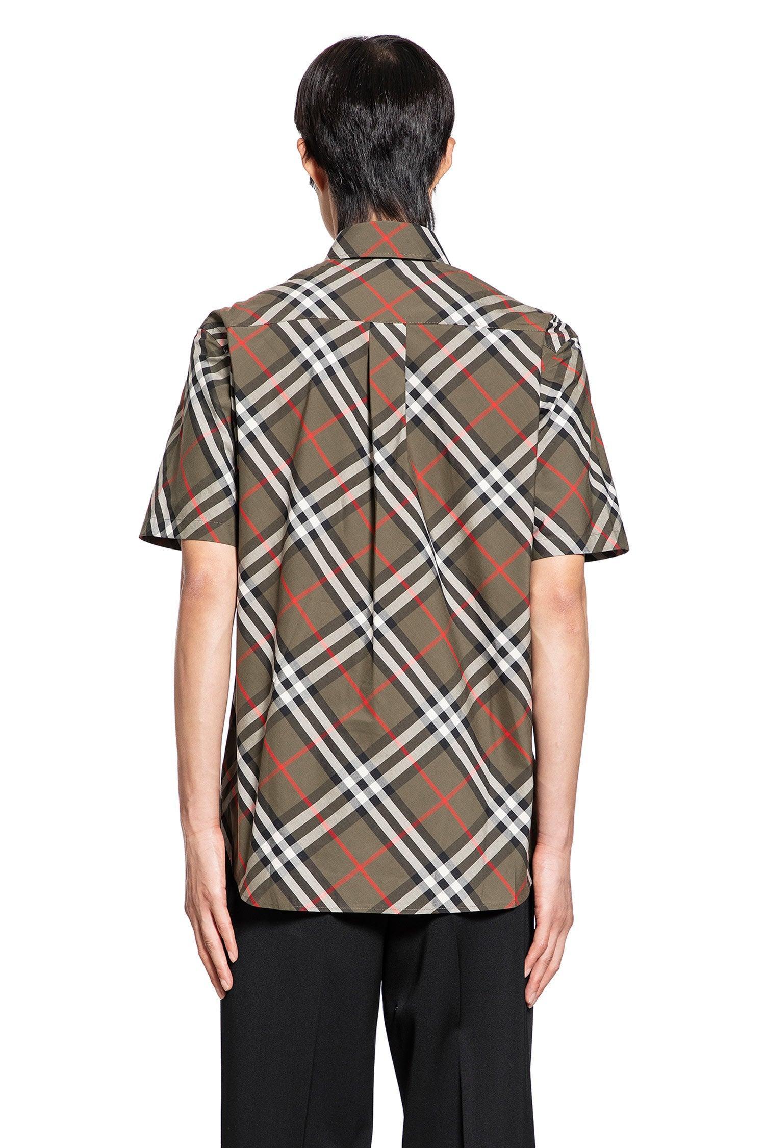 BURBERRY Short Sleeved Checked Shirt In Green Product Image